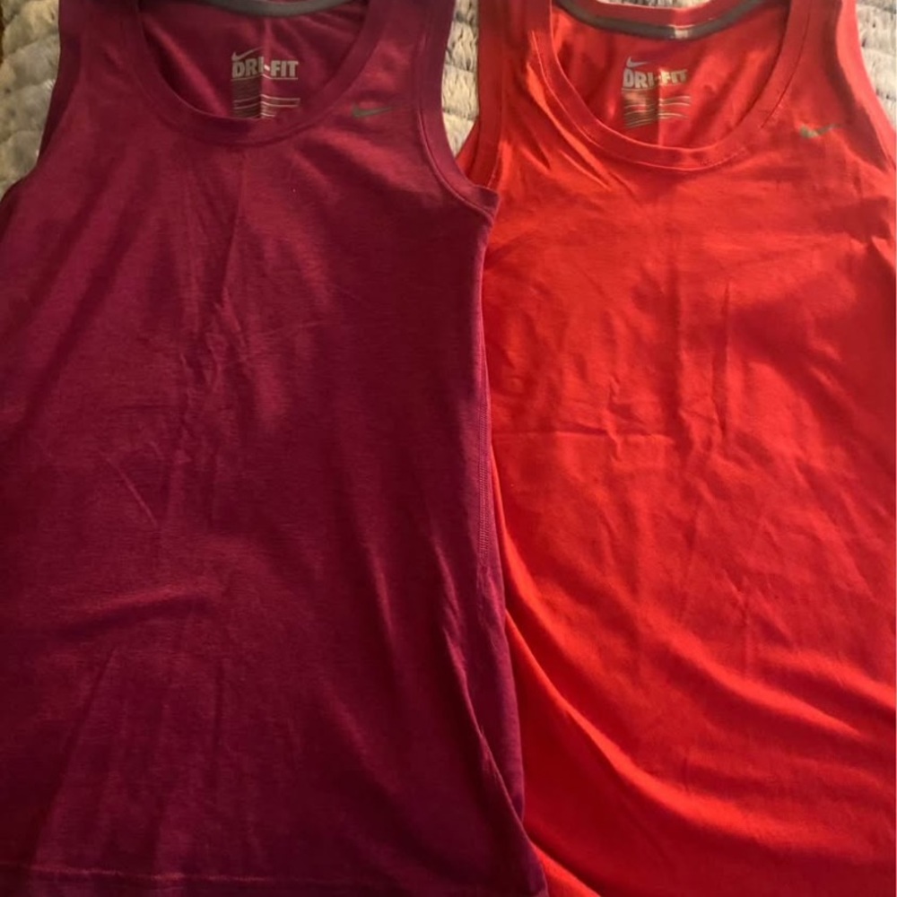 Nike Dri-FIT Magenta and Orange Tank Tops